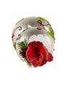 12"GLASS HOLLY+CARDINAL TREE TOP