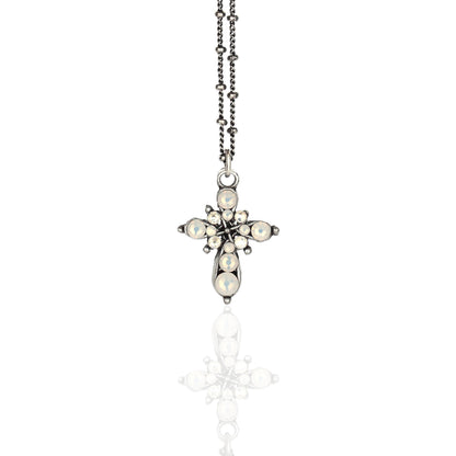 Agatha  Crystal Cross Necklace