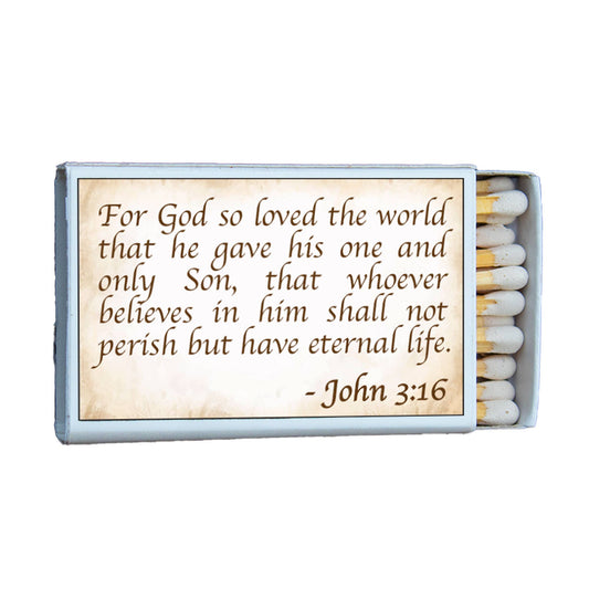 Matches - Bible Verse John 3:16 • Candle Acc • Scripture Matches