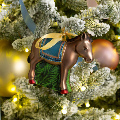 Nativity Donkey Blown Glass Christmas Ornament – 2026 First Edition