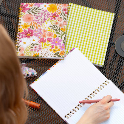 Elyse Breanne Design - Pink Bows 7x9 Hardcover Spiral Notebook