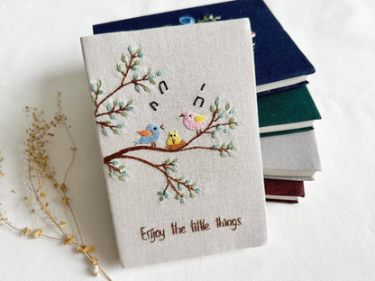 Handmade Journal with Cute Embroidery & Inspirational Quote, Collection Rory