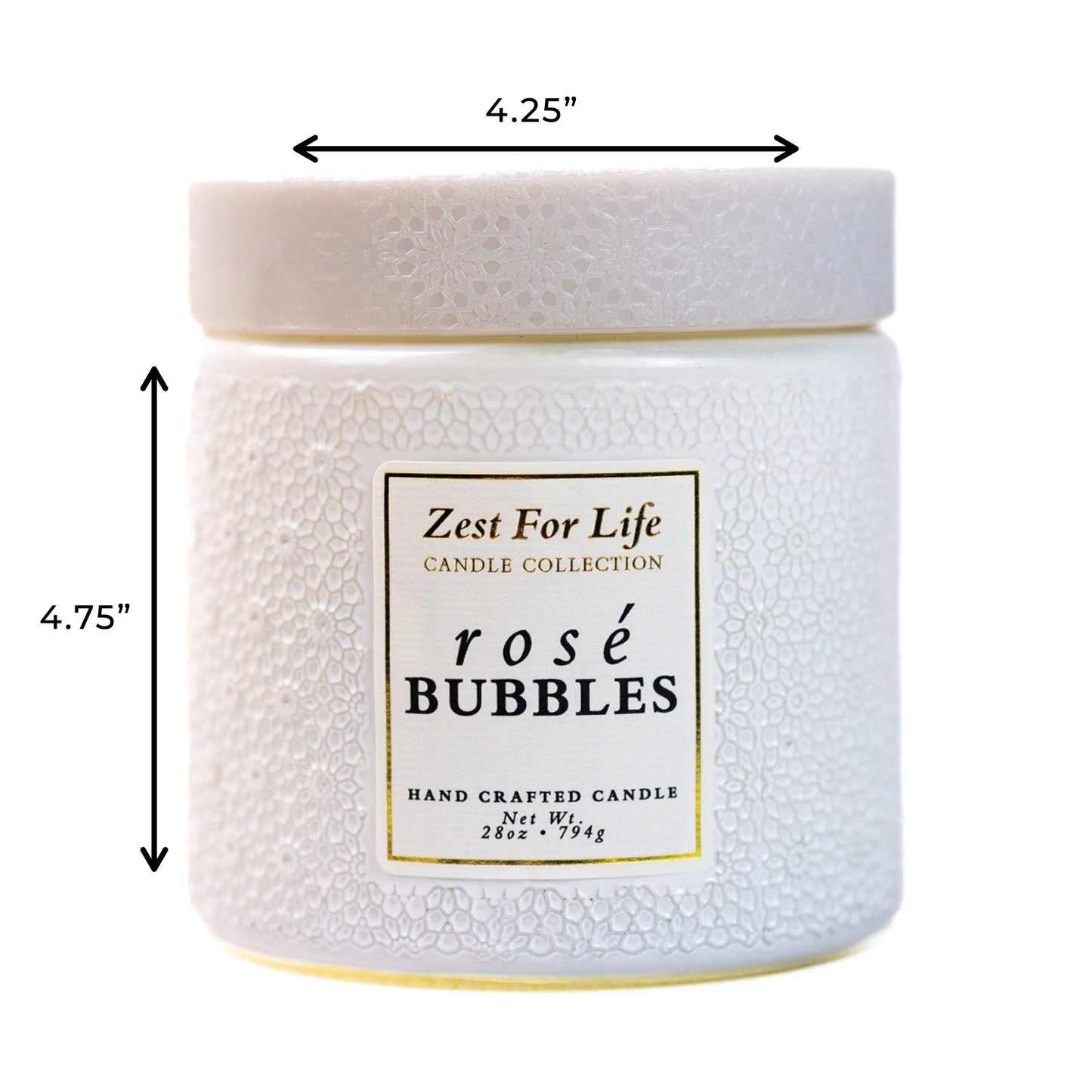 Rosé Bubbles – 28oz Zest For Life Luxury Candle