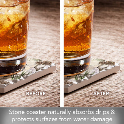 Chickadee Study Single Tumbled Tile Stone Coaster