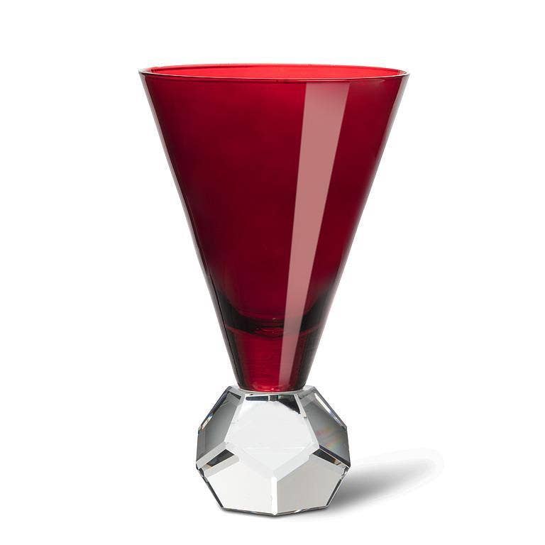 Wine Glass-Dark Red-6"H(10oz)
