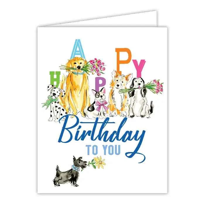 Happy Birthday to You Party Pooches Greeting Card