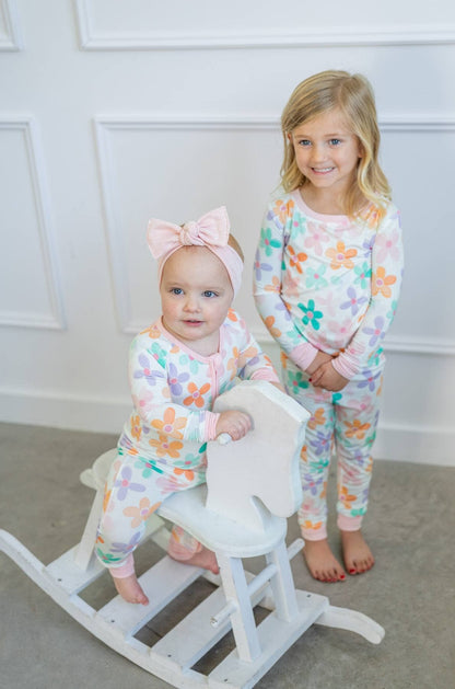 Boosh Baby - Retro Daisy | Two-Piece Kids Bamboo Pajama Set