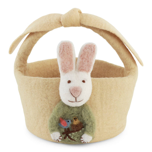 Big Basket w/Bunny - Light Yellow