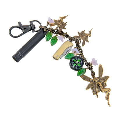 Purse Backpack Charms: Fairies Themed with Whistle and Knife