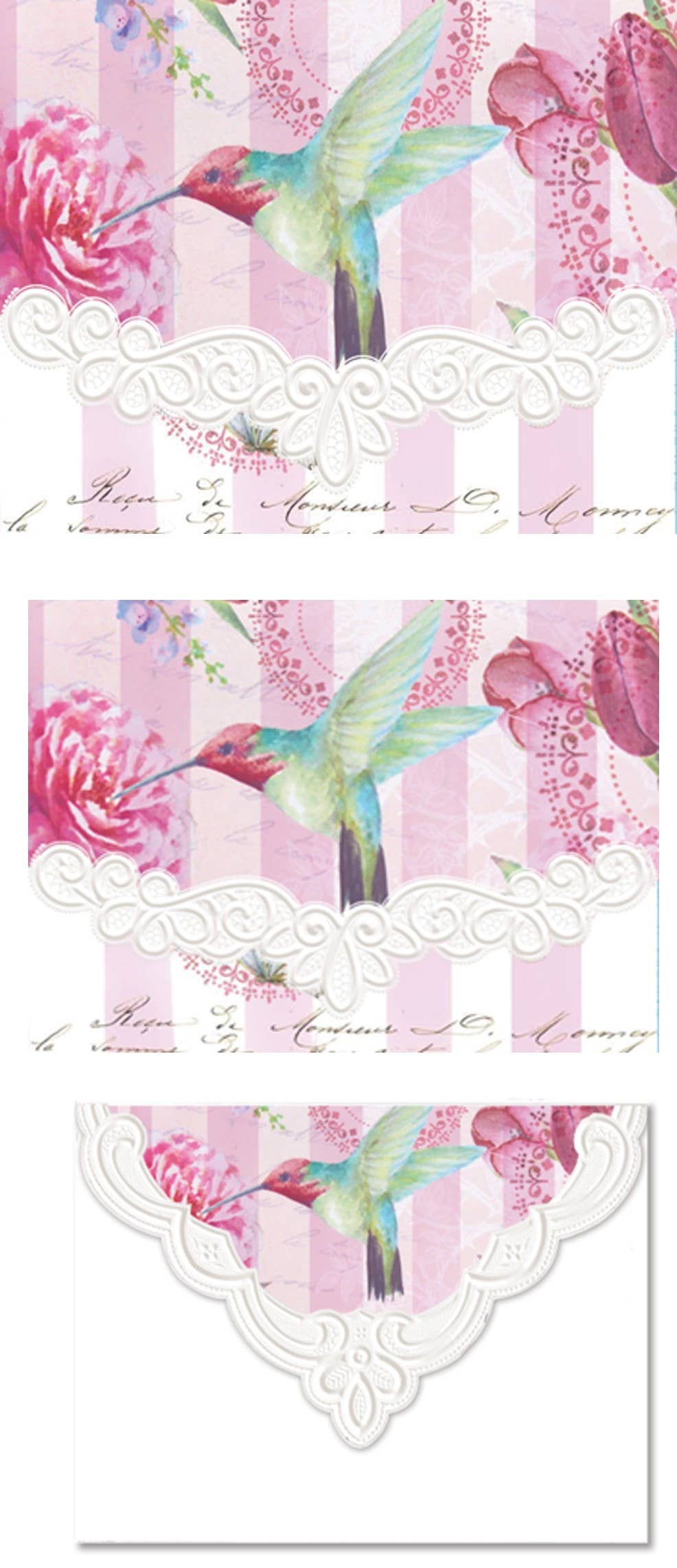 Bella Rose Embossed Die-Cut Portfolio Notecards