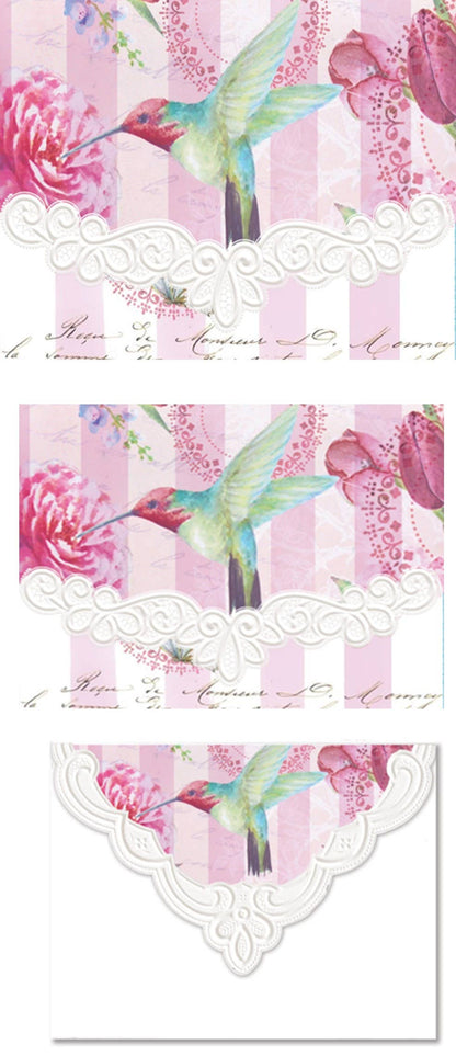Bella Rose Embossed Die-Cut Portfolio Notecards