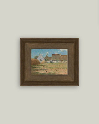 Brittany Farm Framed Antique Art: 7x5