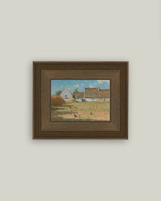 Brittany Farm Framed Antique Art: 7x5