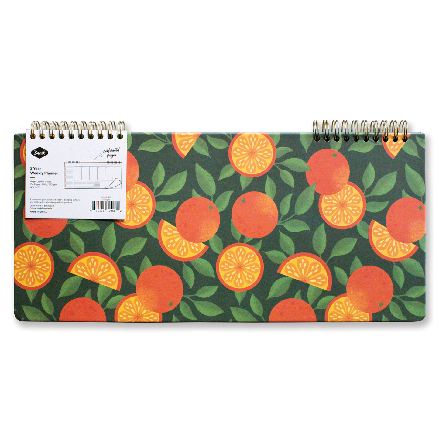 Oranges Hardcover 2 Year Undated Wire-O Desk Planner