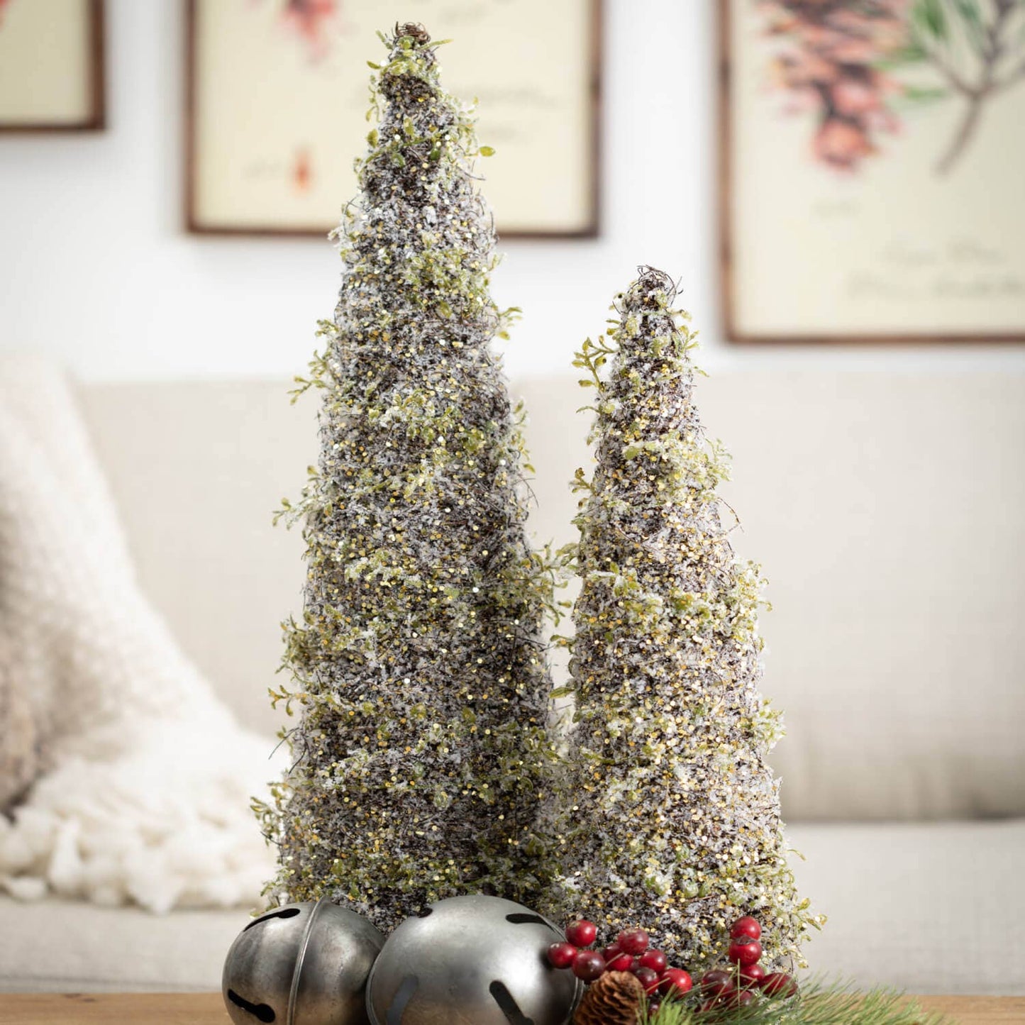 Frosted Twig Trees, set of 2