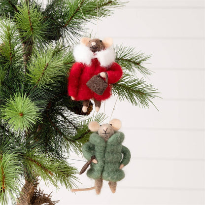 Felted Wool Cozy Winter Mice-assorted-sold seperatly