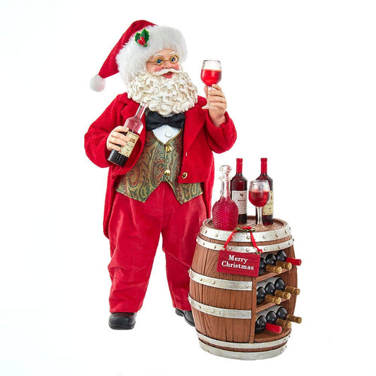 Kurt S. Adler, Inc. - 10.5“ Fabriché™ Wine Tasting Santa, 2-Piece Set