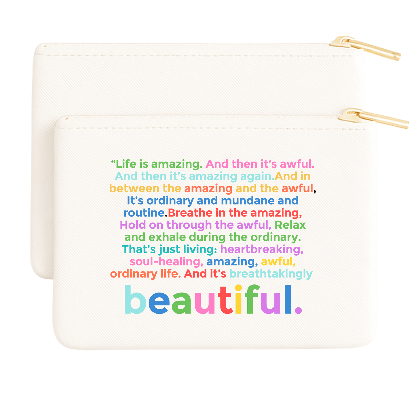 Aspen Lane - Life is Amazing Colorblock Gift Pouch, makeup bag