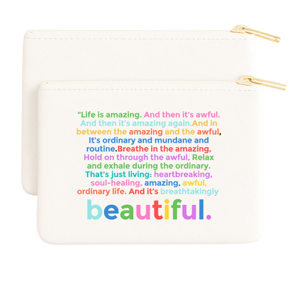 Aspen Lane - Life is Amazing Colorblock Gift Pouch, makeup bag