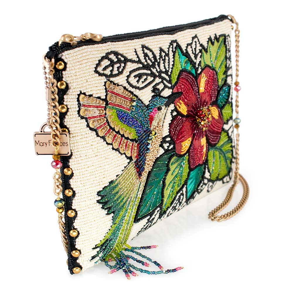 Mary Frances Accessories - Wing It Beaded Hummingbird Crossbody Clutch Beaded Handbag