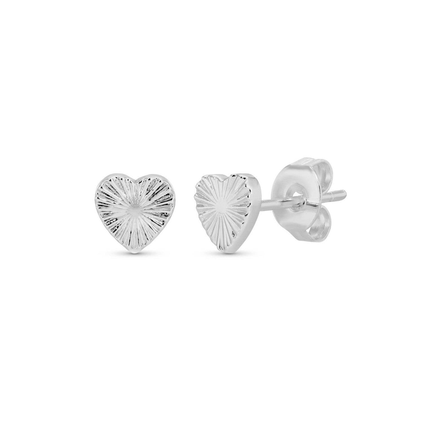 Iris espléndido - Pendientes con forma de corazón en una etiqueta de regalo de terciopelo