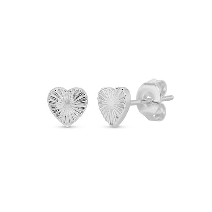 Iris espléndido - Pendientes con forma de corazón en una etiqueta de regalo de terciopelo
