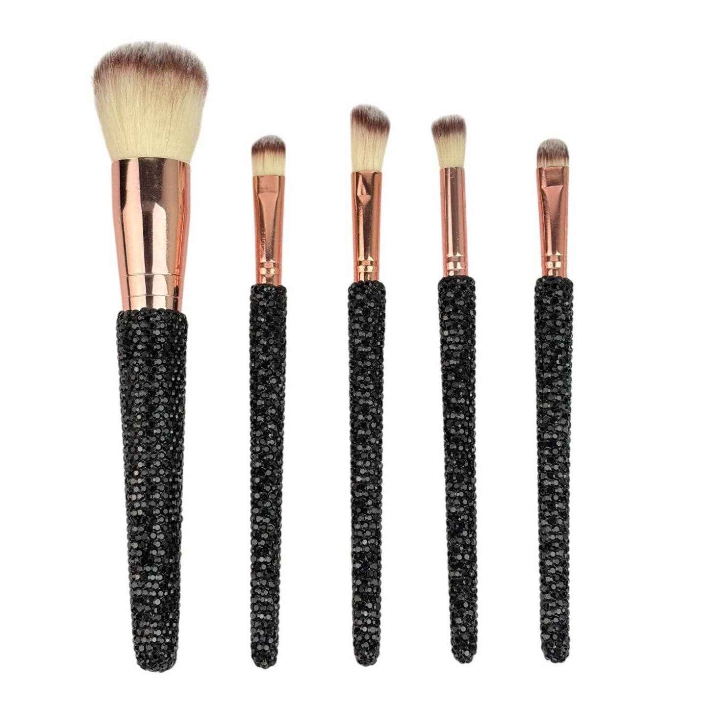 5PCS Ceramic Rhinestone Make Up Brush Set CR0016: Gold