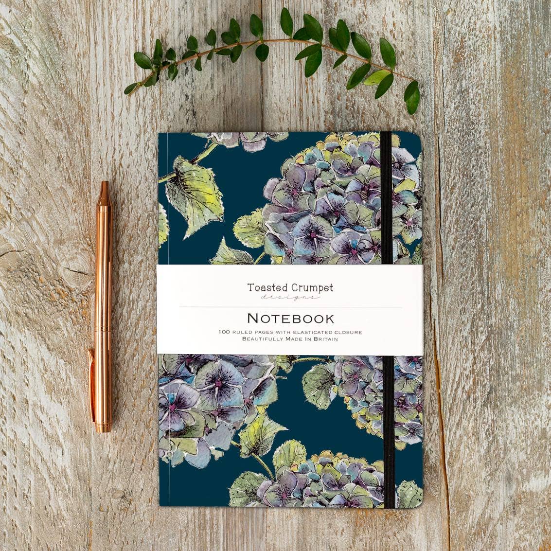 Hydrangea Noir A5 Lined Notebook