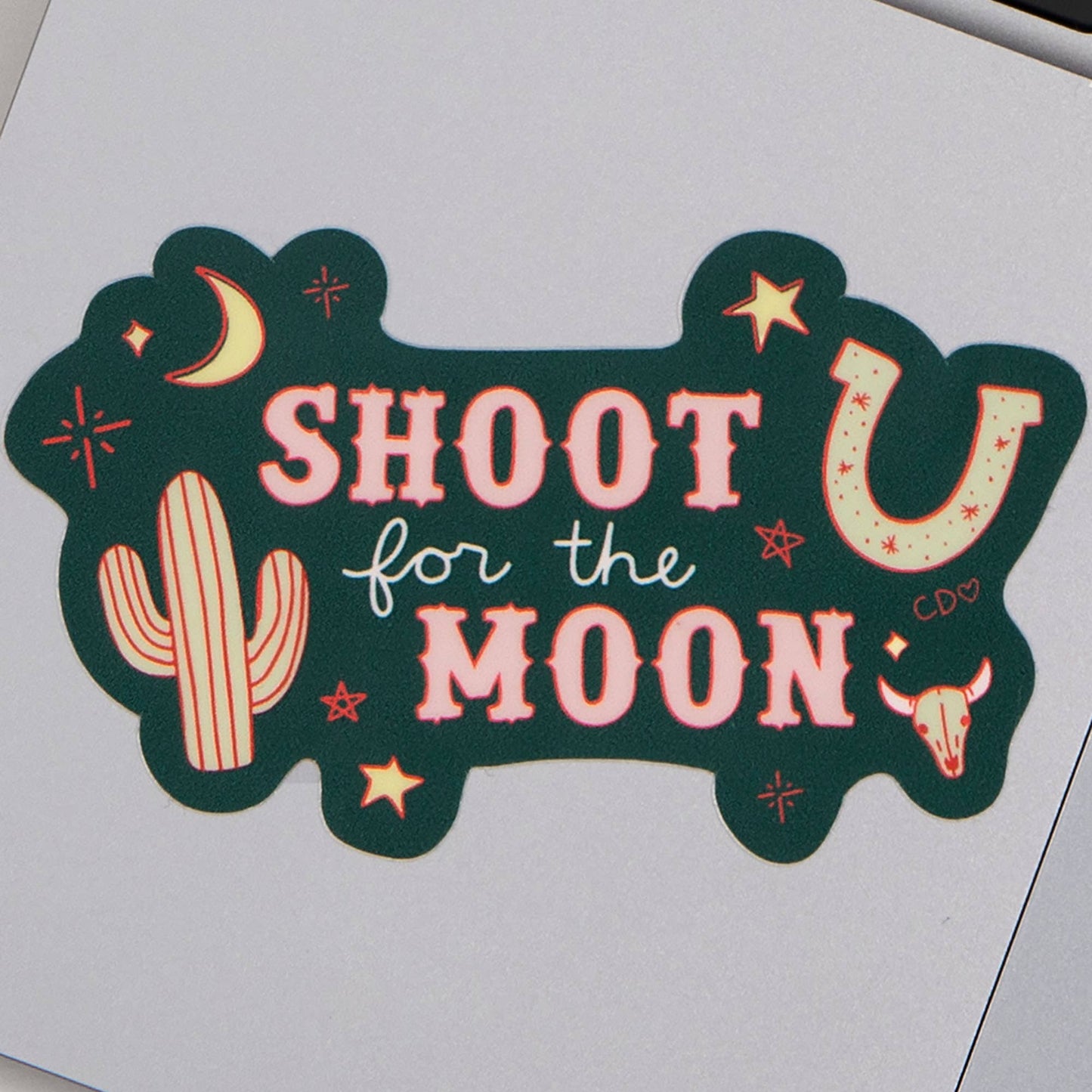 Shoot For The Moon Western Decal Sticker