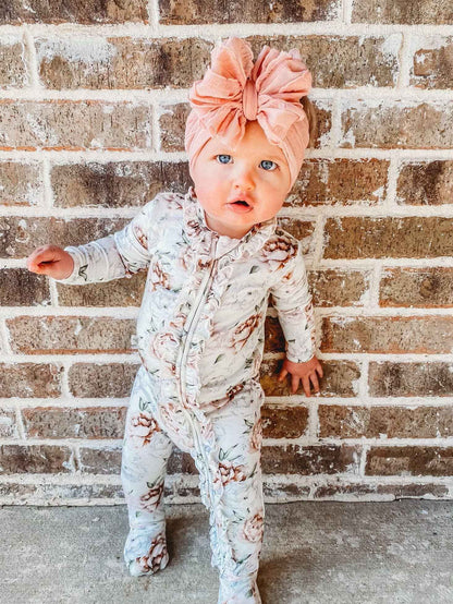 Floral Dreams | Convertible Two Way Zip Footie: Preemie