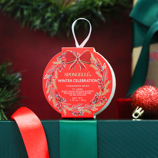 Spongellé | Navidad 2025 | Regalos para calcetines navideños | Regalos - Celebración invernal - Buffer de corona navideña de corteza de canela