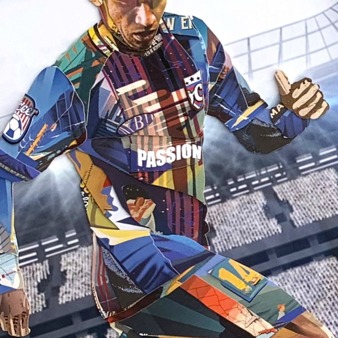 3D Collage Art | Soccer Player (36"x24")