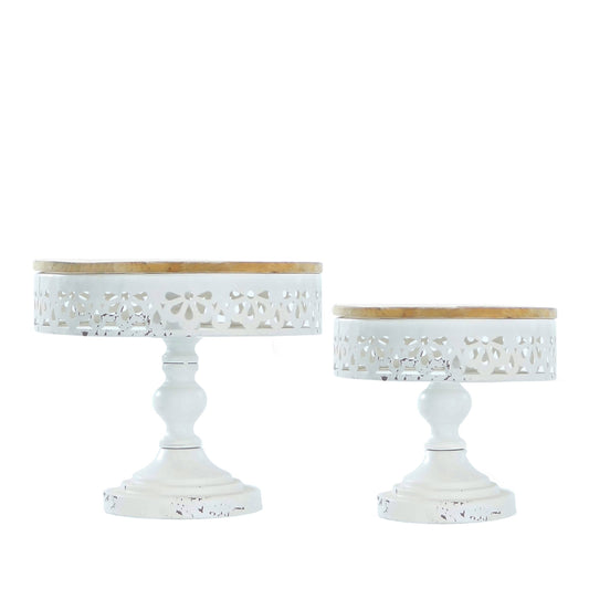 Iron 10 in. White Round Tray