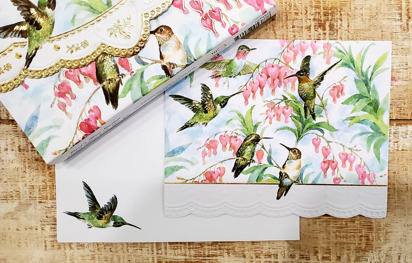 Hummingbird Embossed, Die-Cut Boxed Portfolio Note Card