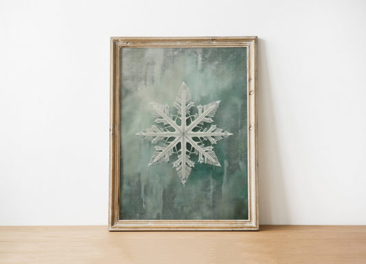 Decoración de limón rosa - Impresión artística de copo de nieve vintage SOLAMENTE