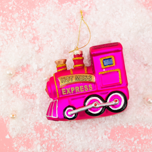 Chez Gagné - Hot Mess Express - Locomotive Train - Glass Blown Holiday Ornament
