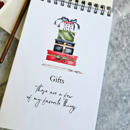 Watercolor Workbook, Spiral Bound, Christmas