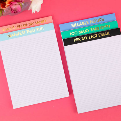 Chez Gagné - Manifest That Shit - Large Memo Lined Notepad - Aquamarine - 65 perforated pages - 10x8