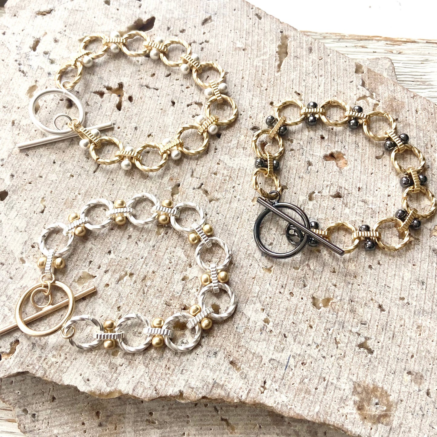 Matte gold Matte silver bracelets