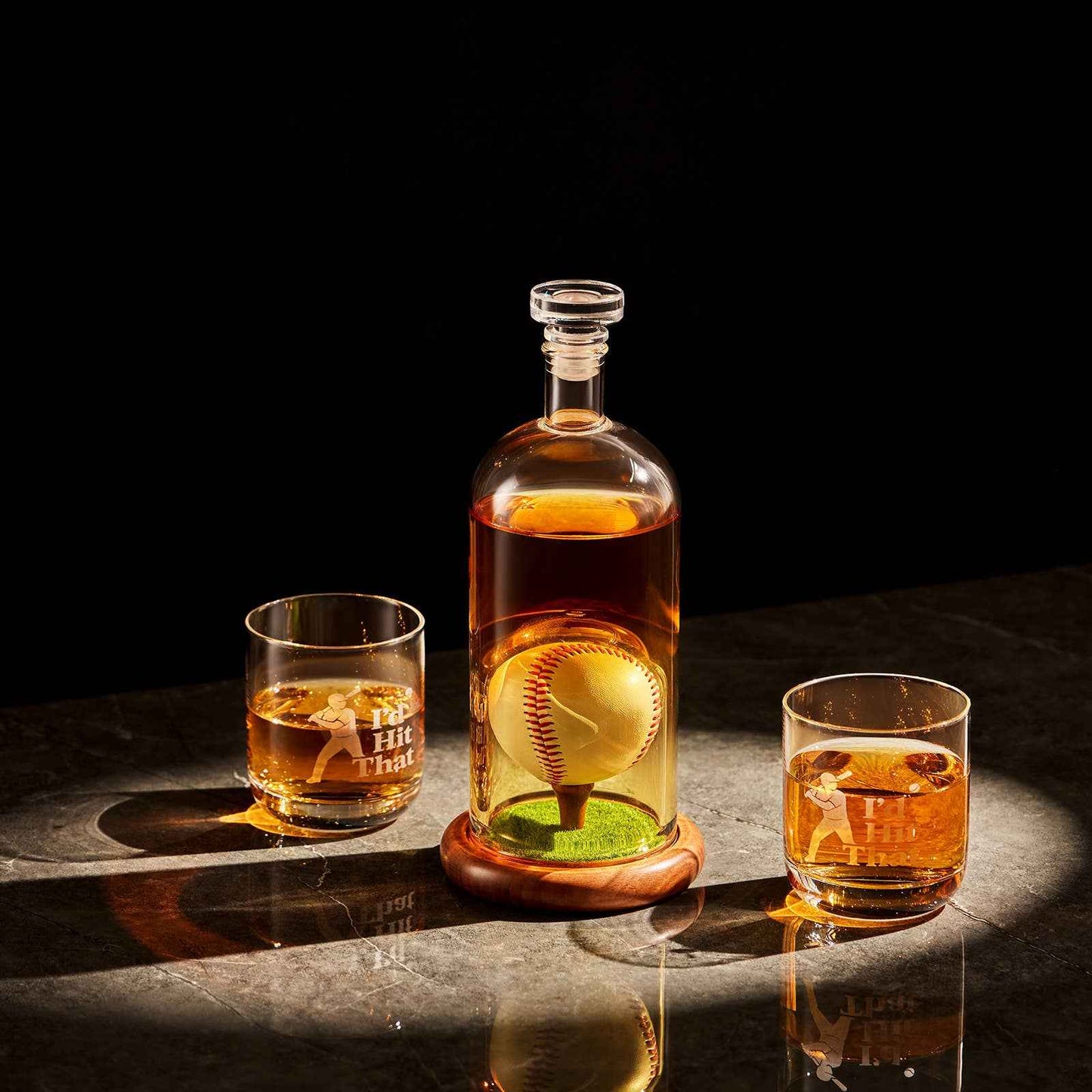 Baseball Whiskey Decanter Set - Funny Baseball Gifts for Men