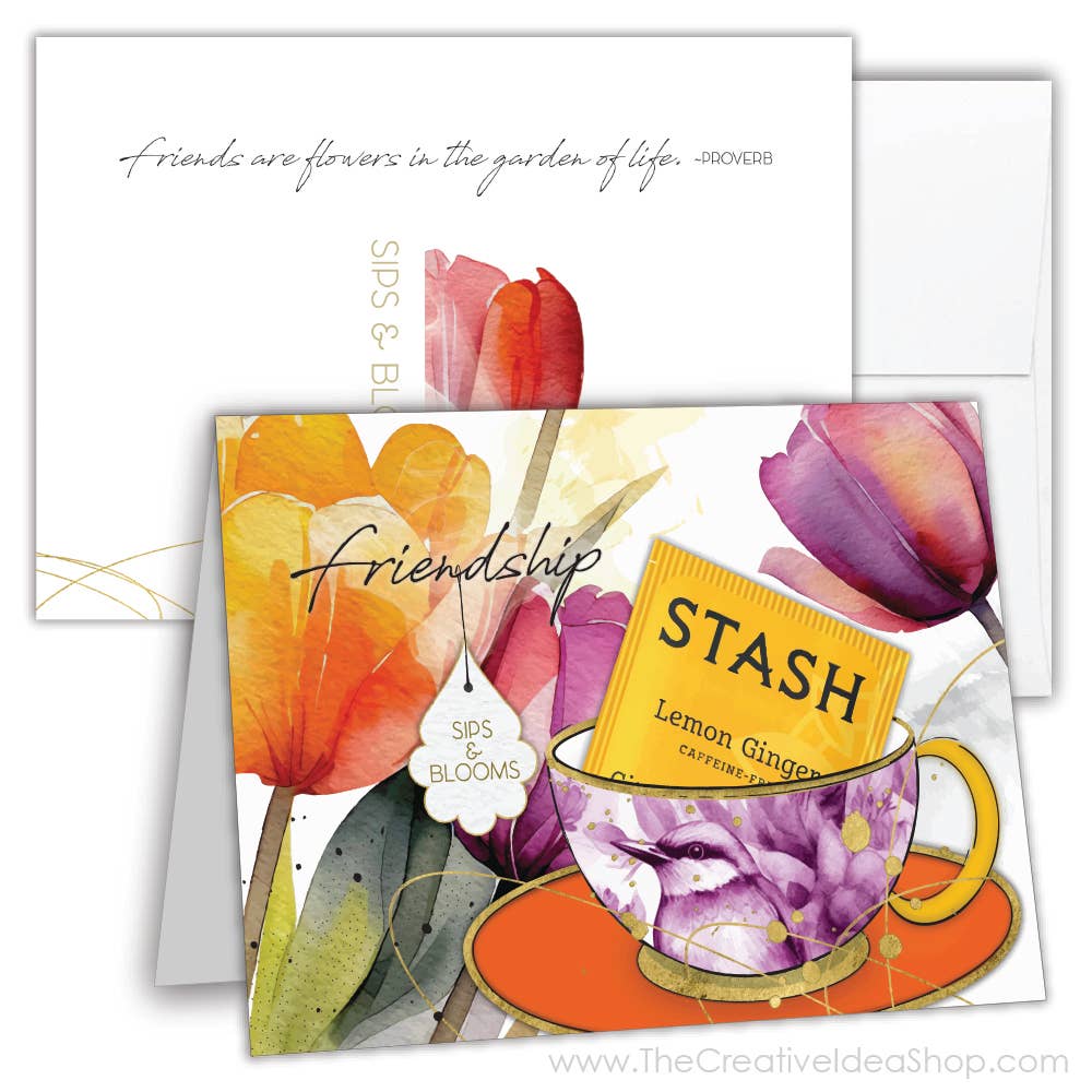 TEA GREETING Card with REAL TEA BAG