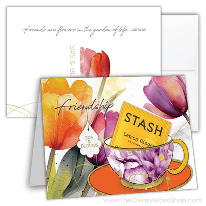 TEA GREETING Card with REAL TEA BAG