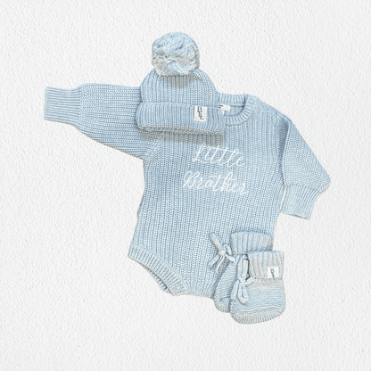 'Little Brother' Announcement Romper | Sky