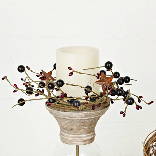 3.5in  Ring-Burgundy Berry with star