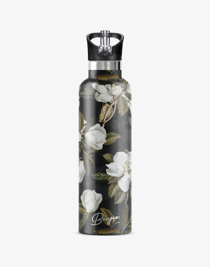 Magnolia | Dark Floral Magnolia 25oz Insulated Water Bottle