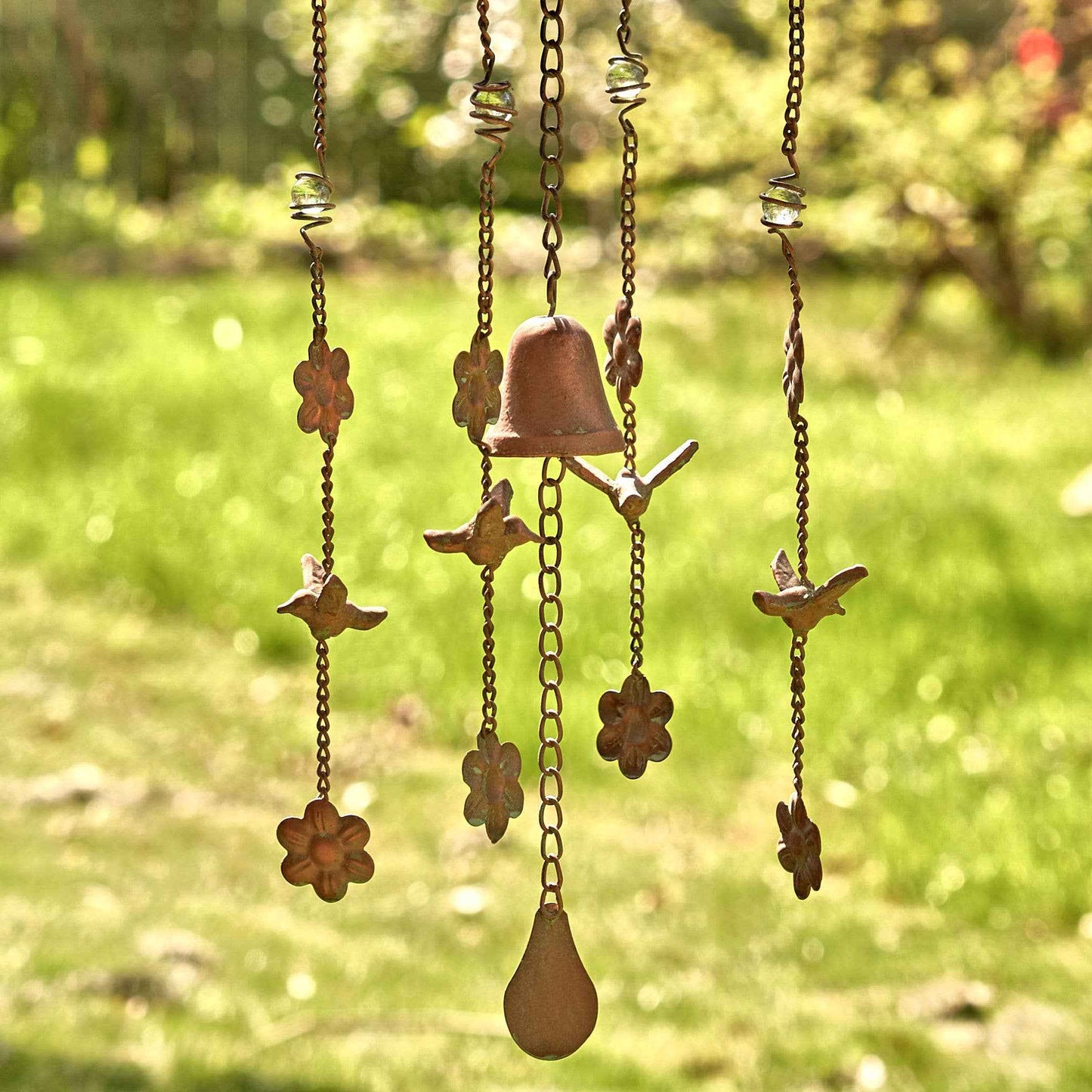 Antique Copper Hanging Birdhouse Wind Chime -4 Style Options: Farm House