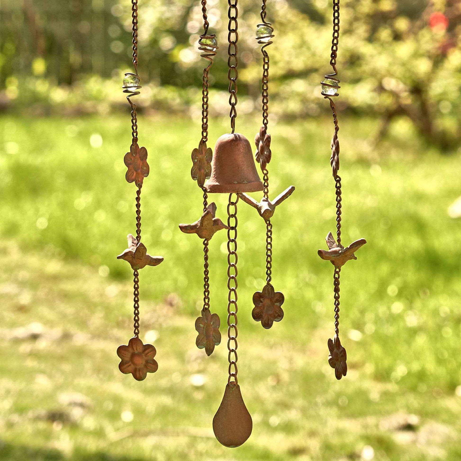 Antique Copper Hanging Birdhouse Wind Chime -4 Style Options: Farm House