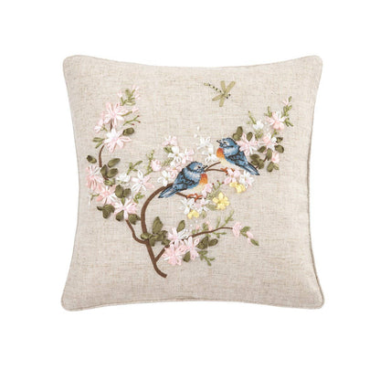 Spring Bluebird Bird Throw Pillow