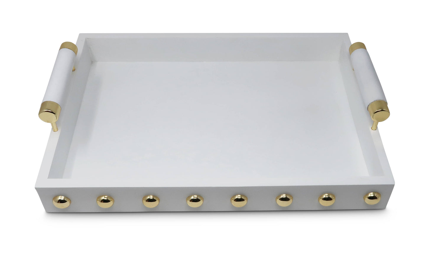 Decorative Tray with Gold Ball Deign and Handle
