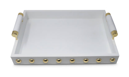 Decorative Tray with Gold Ball Deign and Handle